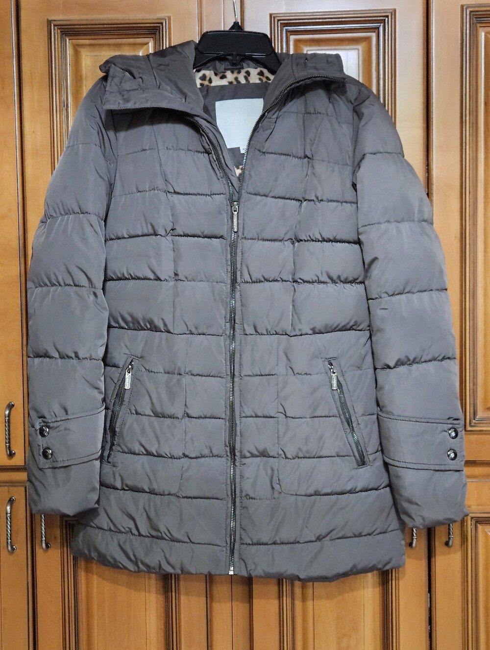 Calvin Klein Quilted Puffer Winter Coat With Hood Size XS